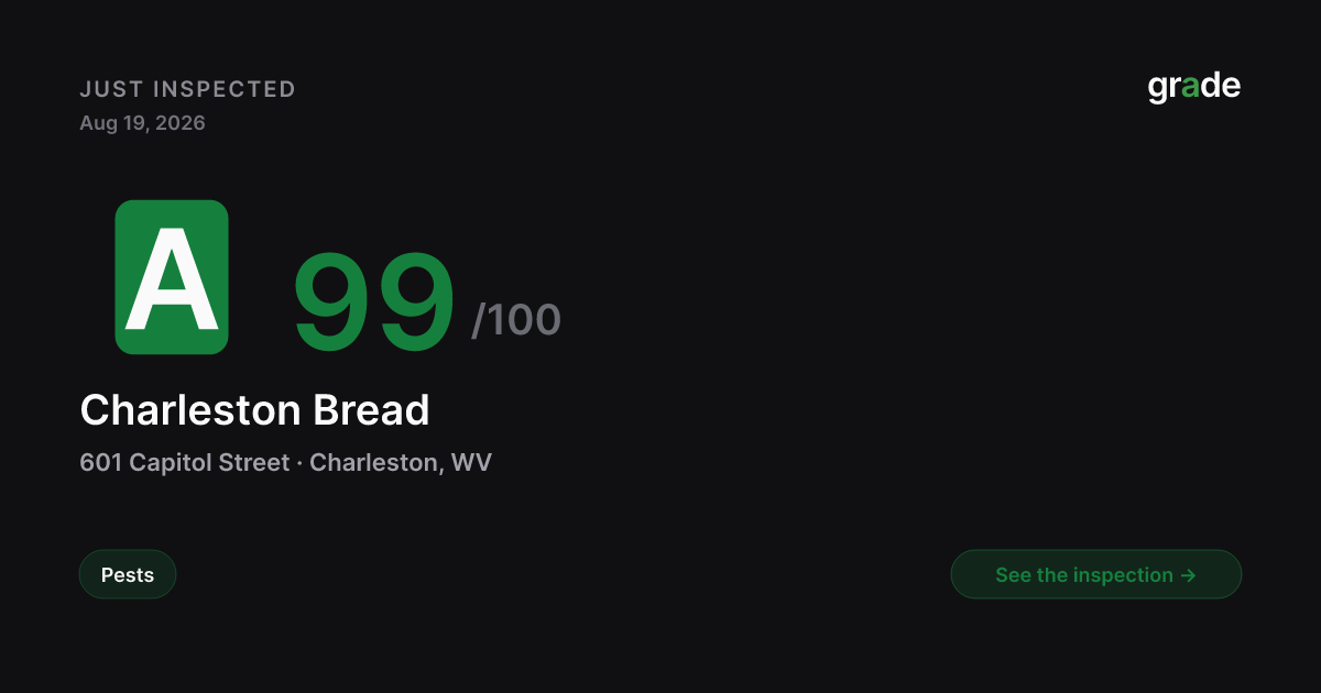 Charleston Bread health score — Charleston, WV | grade.food
