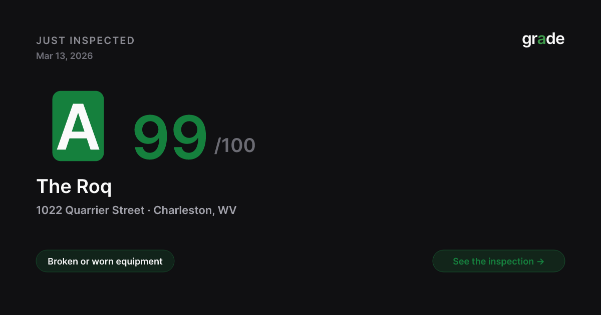 The Roq health score — Charleston, WV | grade.food